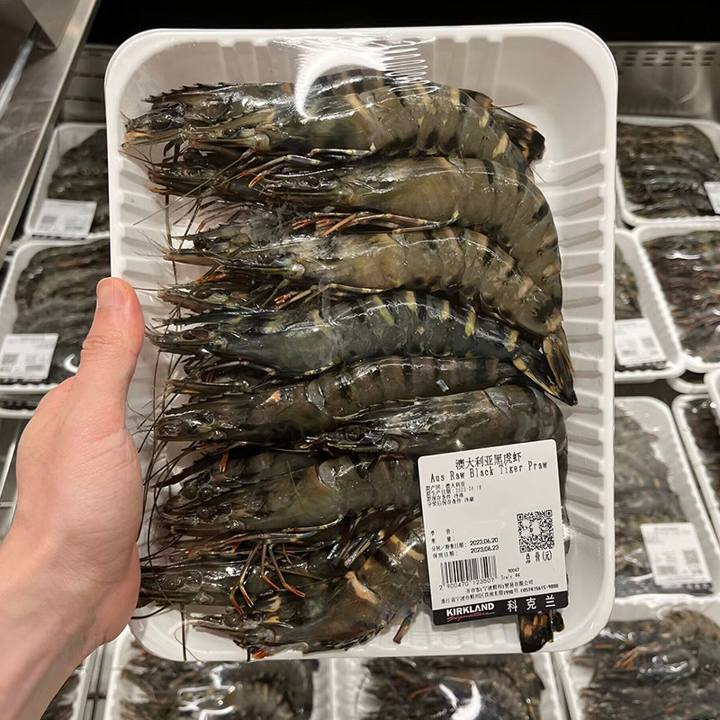 进口冰鲜野生黑虎虾超大冷冻