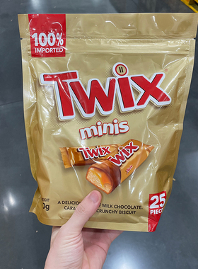 Twix特趣迷你焦糖曲奇巧克力棒 进口三重风味丝滑酥脆饼山姆代购