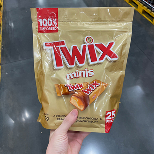 Twix特趣迷你焦糖曲奇巧克力棒 进口三重风味丝滑酥脆饼山姆代购