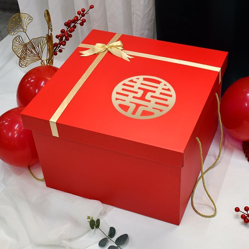 长方形红色礼盒空盒子伴手礼物礼品盒生日礼物包装盒高档盒子空盒