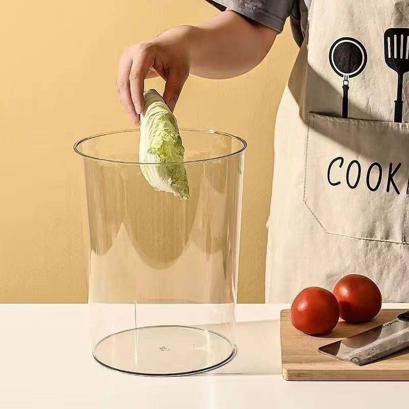 网红透明垃圾桶家用ins风无盖高颜值醒花桶收纳桶客厅卫生间纸篓