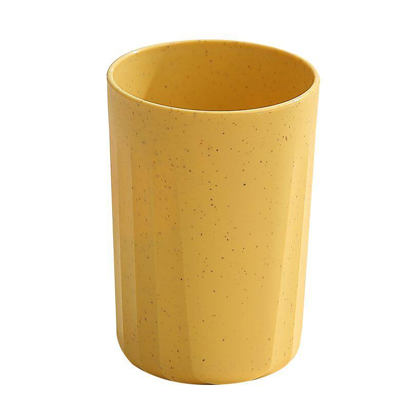 竖纹杯新款小麦秸秆漱口杯刷牙杯饮料杯简约喝水小水杯家用高颜值