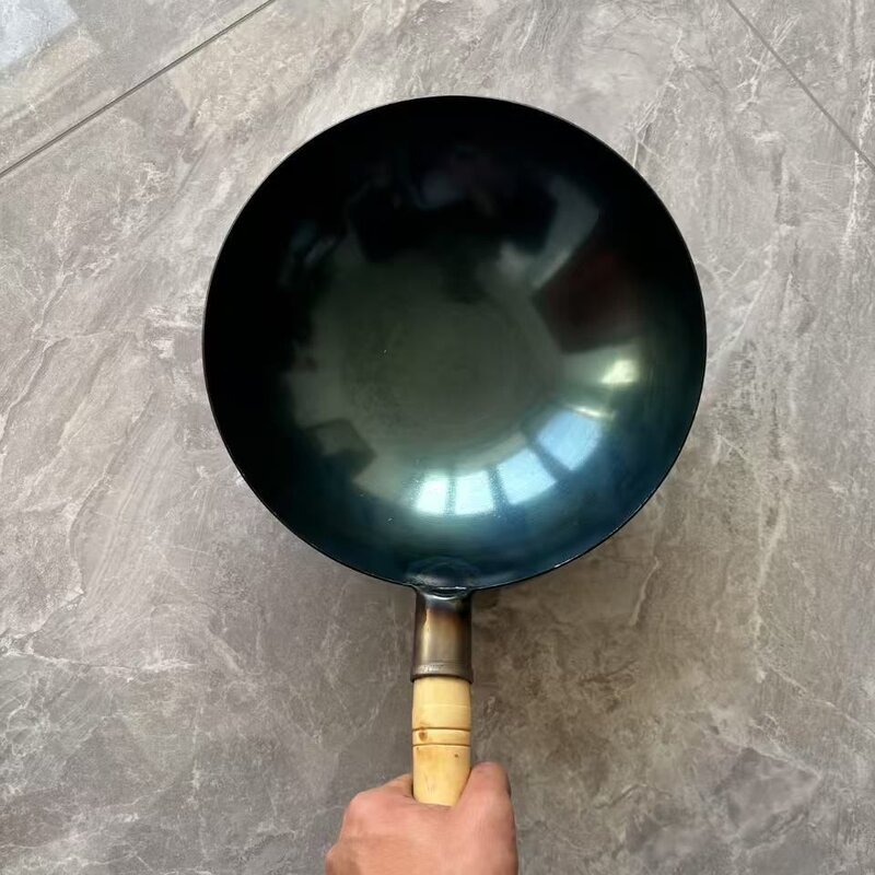 迷你铁锅无涂层圆底辅食宝宝小号圆底炒菜锅熟铁锅煎蛋