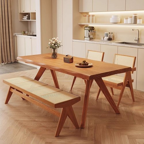 实木鲸鱼餐桌吃饭桌工作台