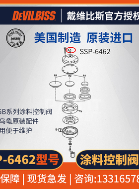 美国DEVILBISS戴维比斯原装配件SSP-6462迪必斯HGB-510接头