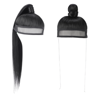 古装汉服明制男士发髻头套抹额网巾假发套一体式发冠网纱束发马尾