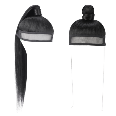 古装汉服明制男士发髻头套抹额网巾假发套一体式发冠网纱束发马尾