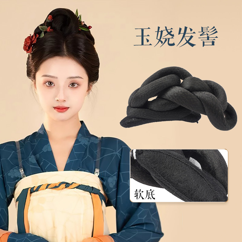 汉服假发古风全盘发古装发髻明制襦裙百搭软底发包新手懒人款