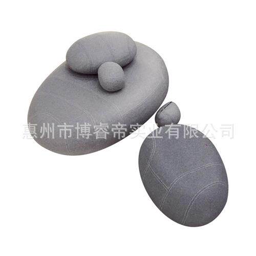 现货鹅卵石造型软包沙发商场酒店售楼部美陈等候玻璃钢休闲椅系列