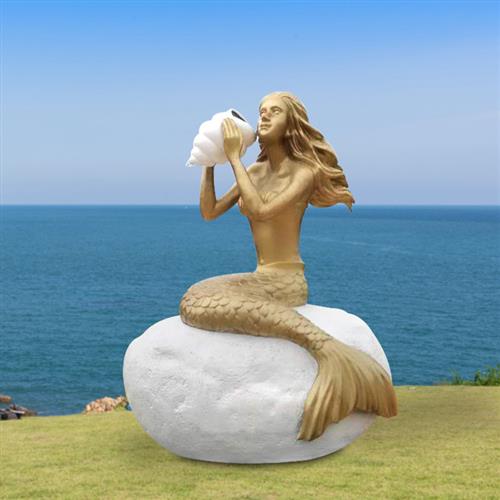 海洋主题美人鱼大型景观雕塑户外抽象简约人物雕塑公园铜雕摆件