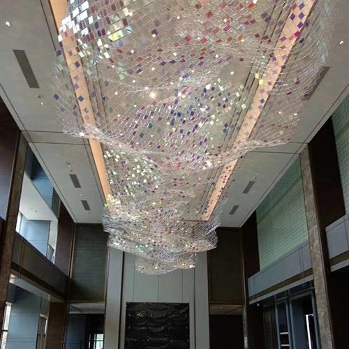 酒店工程吊灯非标轻奢水晶灯波浪灯山峰灯山脉灯设计感造型灯
