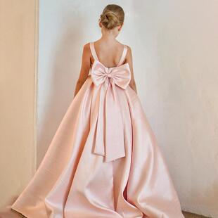 儿童新款吊带连衣裙拖地中大童钢琴表演主持人礼服女童气质公主裙