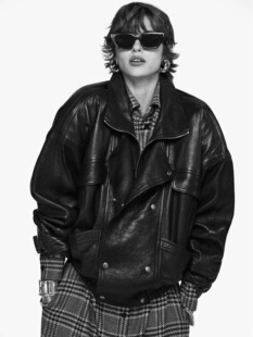 杨树林真皮皮衣女羊皮泡纹2025秋季新款宽松廓形机车夹克短款外套