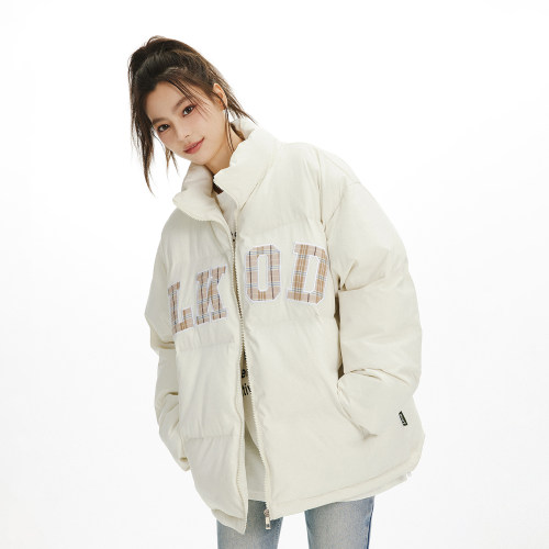 格子贴布加厚棉服LKOD