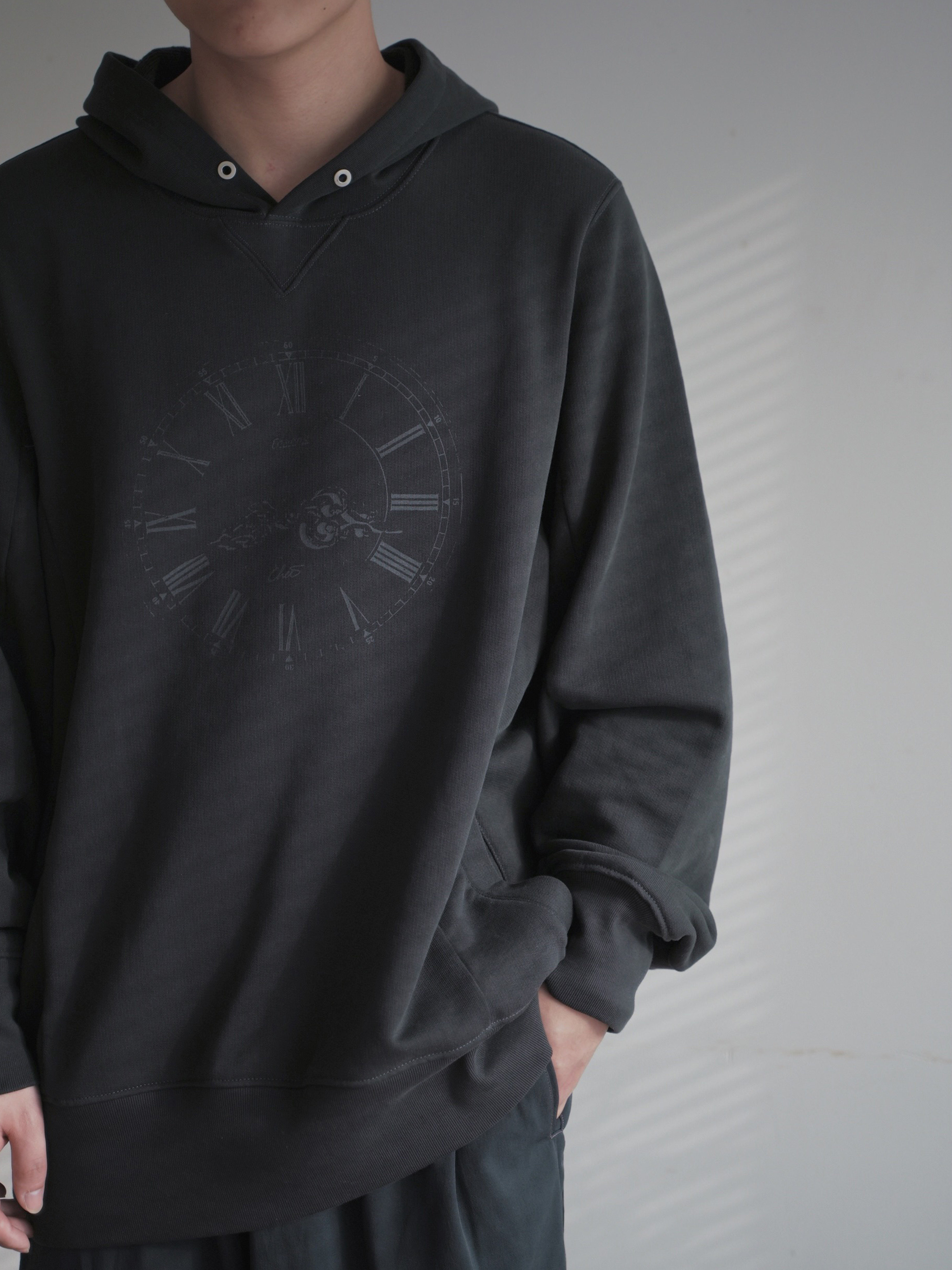 cheeproduct水洗做旧套头宽松黑灰色长袖卫衣休闲上衣外套 凯文奇