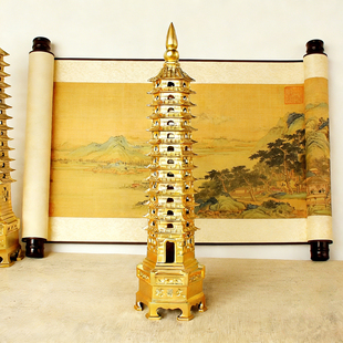 文昌塔摆件正品十三层学生书桌办公室纯铜九层黄铜祝福家居装饰品