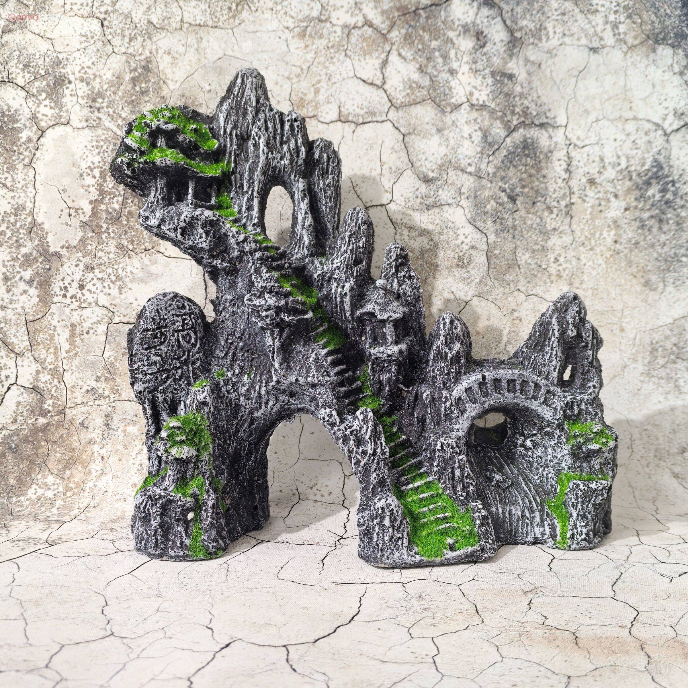 鱼缸仿真假山造景石躲避屋装饰石头布景套餐水族箱微景观大小摆件