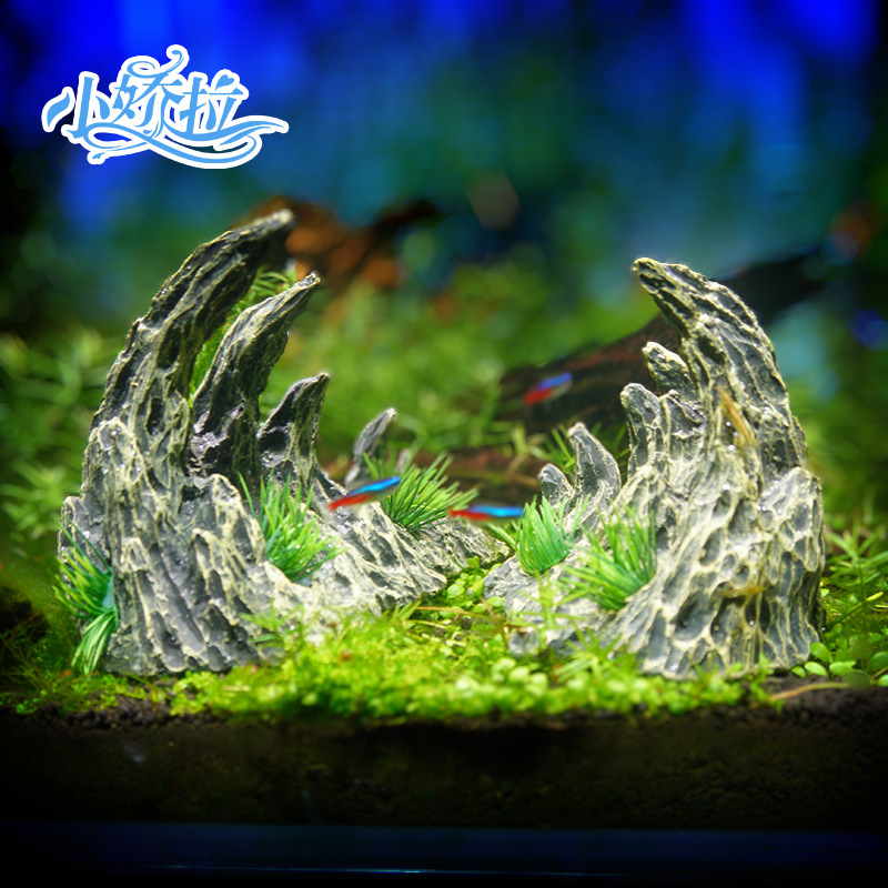 新仿真青龙石峡谷造景石 假山装饰水草摆件 龙骨鱼缸爆款