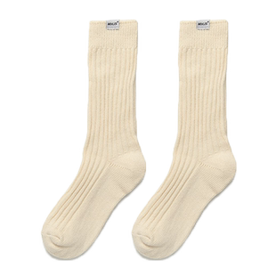 日式粗线袜子白色cityboy日系男针织复古堆堆夏季薄款余文乐同款