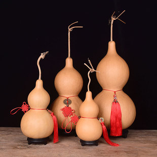 天然真葫芦挂件门对门带龙头木葫芦摆件家居开口大干葫芦客厅胡芦