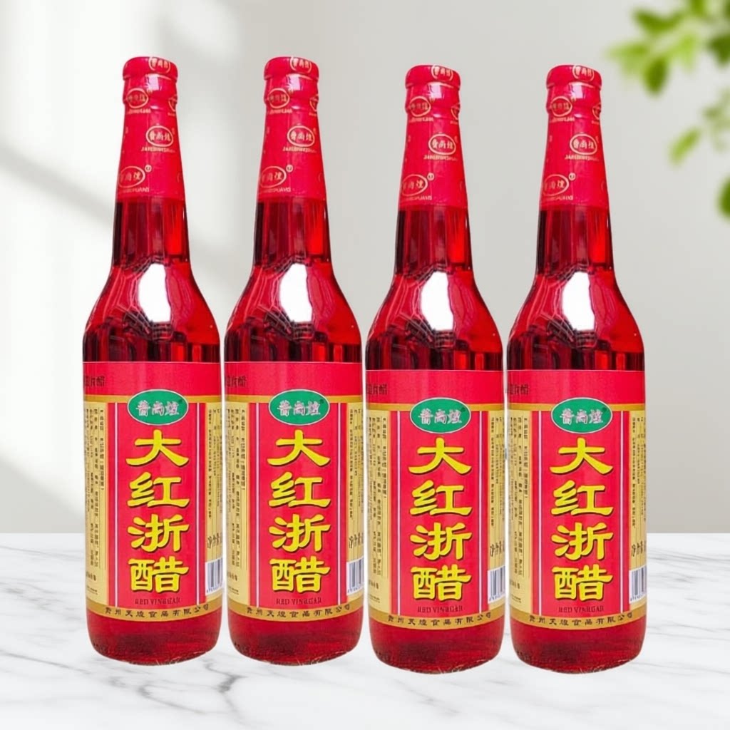 大红浙醋610ml玻璃瓶装红醋