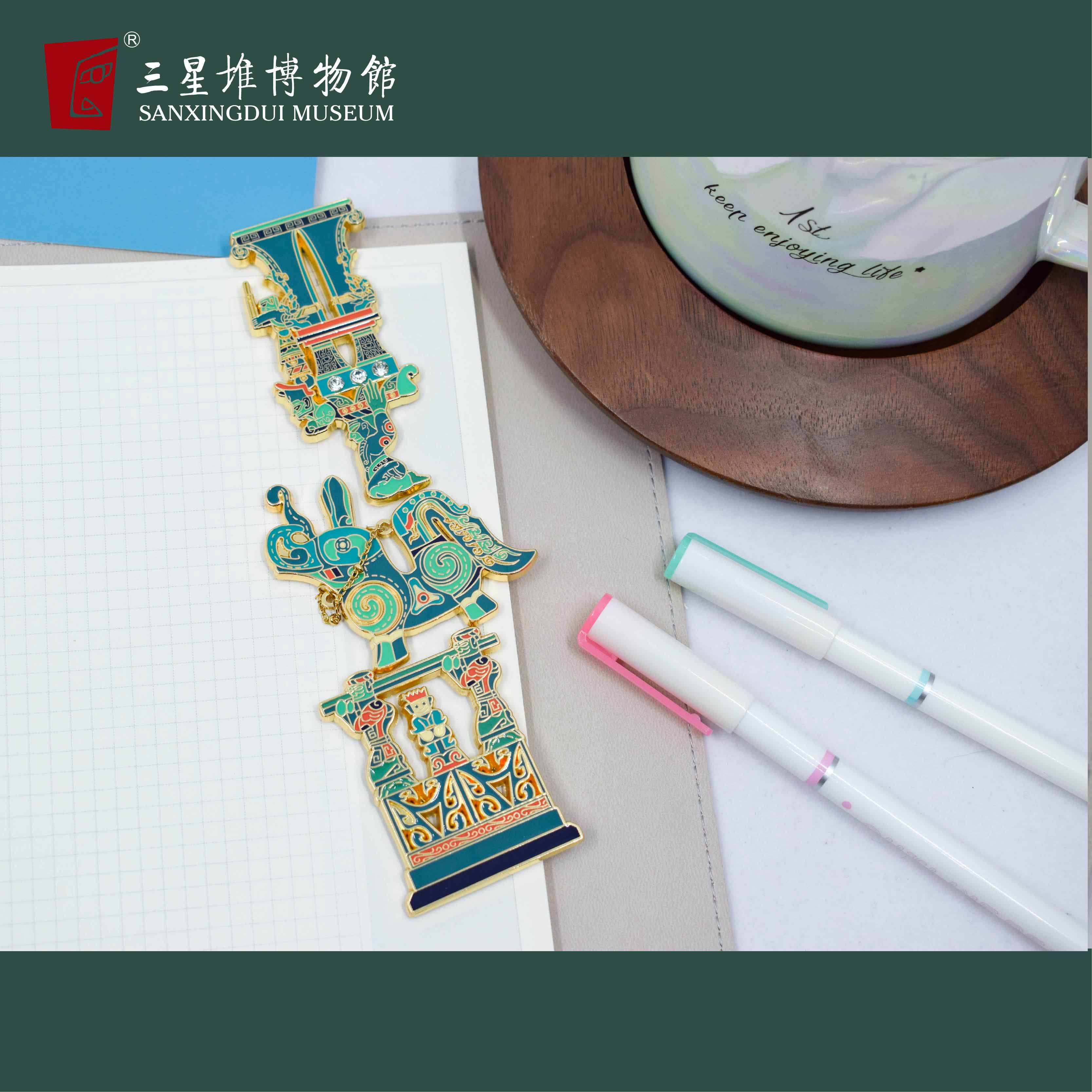 三星堆博物馆文创青铜神坛金属磁吸冰箱贴磁贴新款创意礼物纪念品