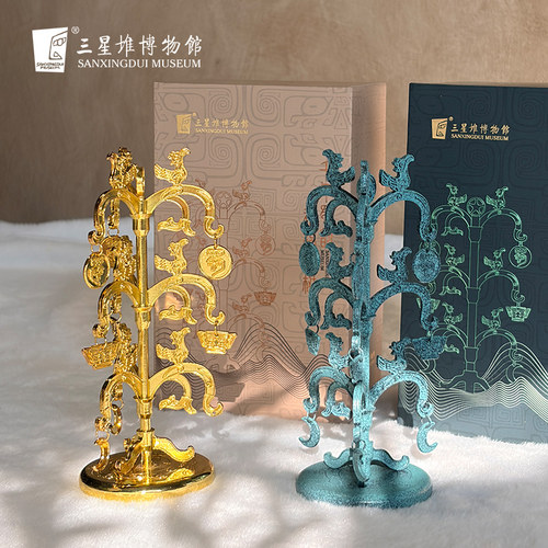 三星堆博物馆青铜神树祈福摆件