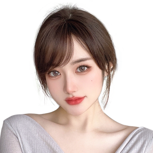 真发斜刘海假发片女自然前额空气刘海假发无痕假刘海发片头帘流海