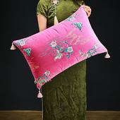 新中式 高档绒布刺绣抱枕客厅沙发靠垫腰枕套办公室护腰靠背设计感