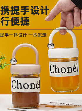 水杯玻璃杯定制logo高颜值ins便携牛奶咖啡果汁饮料礼品广告杯子