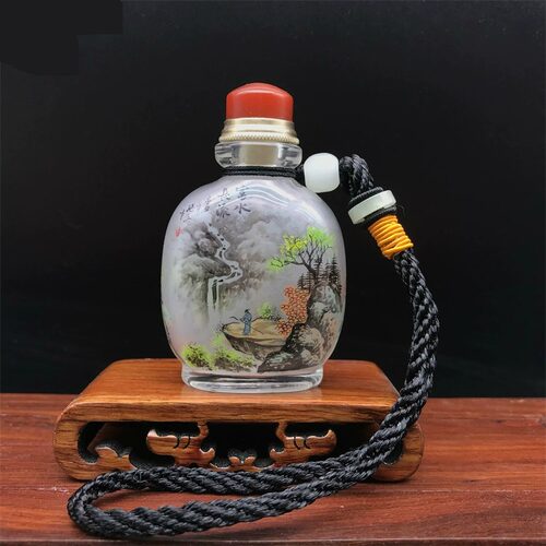 鼻烟壶内画手绘图案特色礼品把玩送鼻烟粉瓶内画小摆件