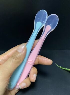儿童餐具2个装婴儿软头汤匙 新生儿喂哺软头勺子宝宝勺子da39