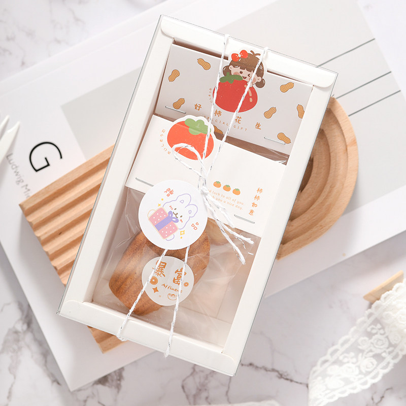 烘焙礼盒包装贴纸情人节礼物盒雪花酥盒饼干罐包装袋封口贴标签纸