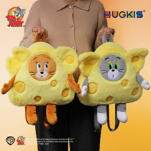 HUGKIS毛绒背包奶酪背包