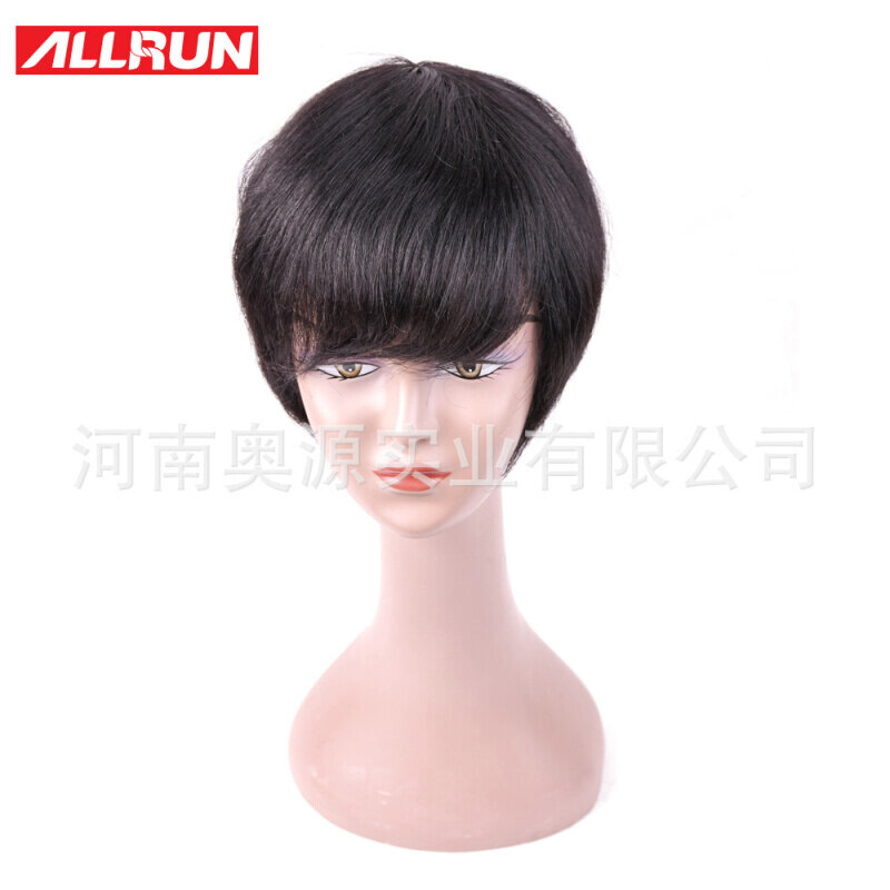 American fashion real short hair womens wigs human hair