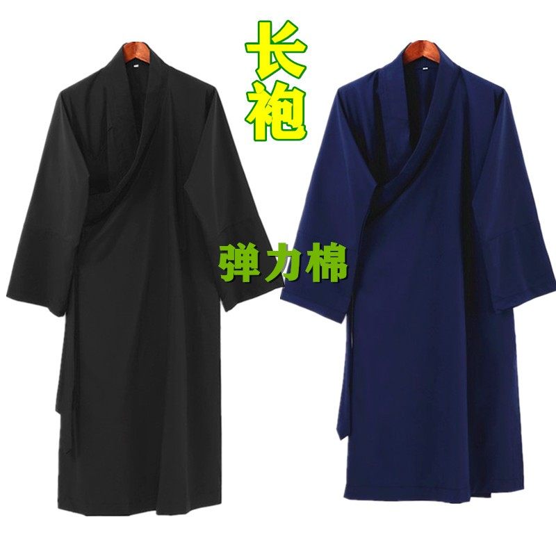 道家用品道袍道服褂长袍长褂练功服道士服装男长袖竹节麻太极棉袄