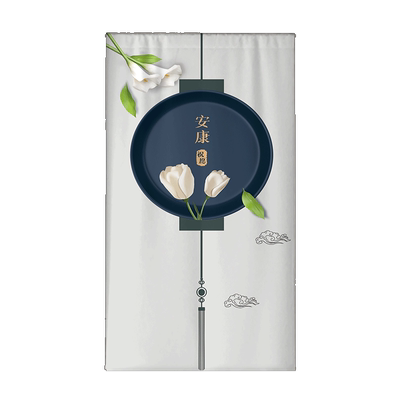 中式门帘饭店隔断遮挡隐私布帘防