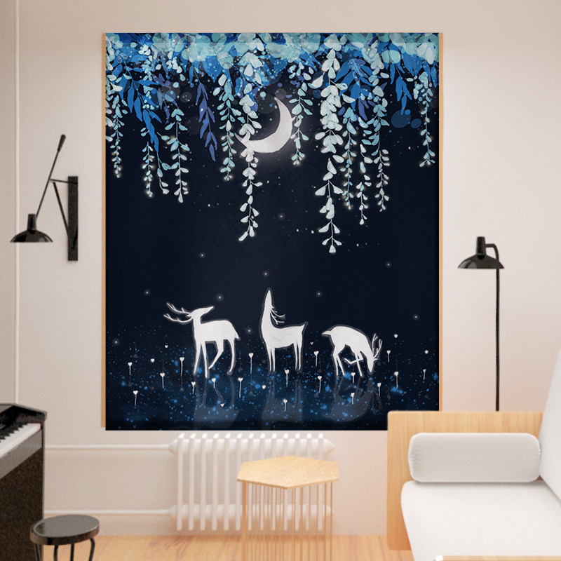 出租房宿舍免打孔成品窗帘简易自粘魔术贴门帘客粘贴厅阳台遮光布,居家布艺,定制窗帘,淘宝优惠券,粉丝福利购,淘宝优惠卷