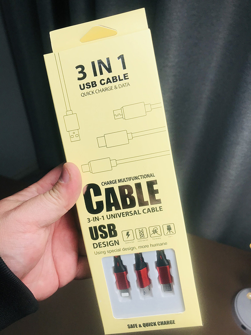 오래된 미국을 수출하세요 오리지널 99 3년 동안 지속됩니다 나에게 감사할 것이다 3-IN-1 데이터 케이블 휴대폰 고속 충전