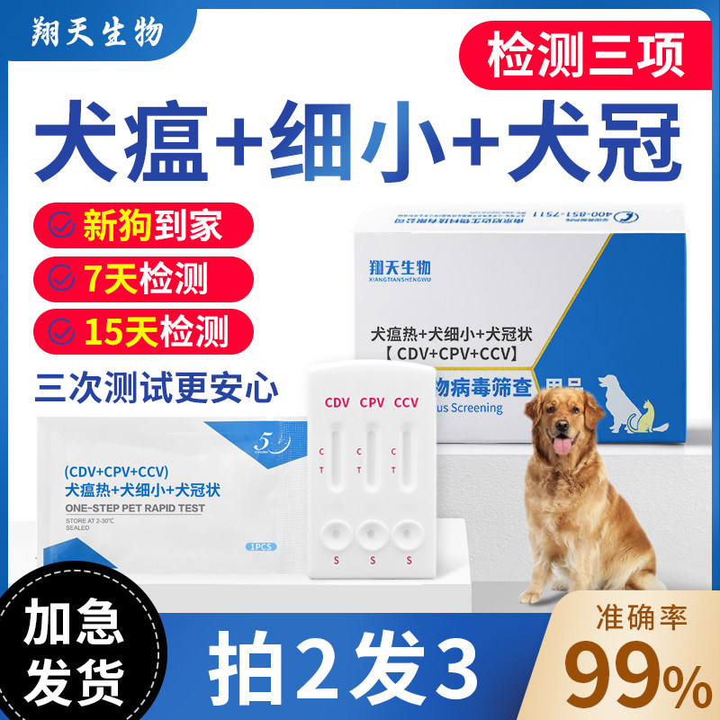 犬瘟细小冠状试纸 细小犬瘟试纸CDV犬瘟测试纸CPV CCV幼犬检测卡