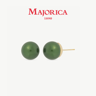 MAJORICA/美娇丽佳手作珍珠耳钉简约耳饰大溪地色6mm手作珍珠耳饰