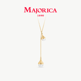 MAJORICA美娇丽佳手作珍珠项链轻奢高级感精致长款秋冬毛衣链