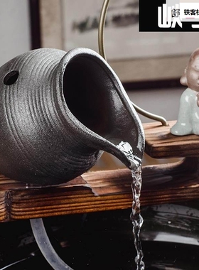 梵志瓷中式流鱼缸循小号环假山出水口喷摆件泉水器瀑陶布配件装饰