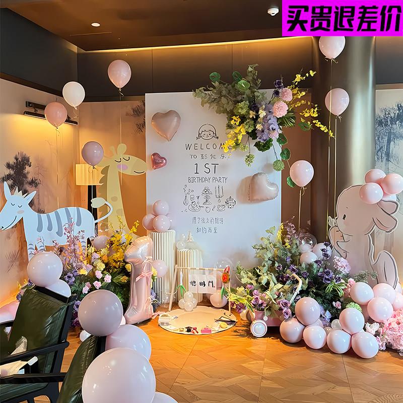 韩系男女宝宝周岁生日布置装饰kt板抓阄道具氛围感家庭版租赁场景图片