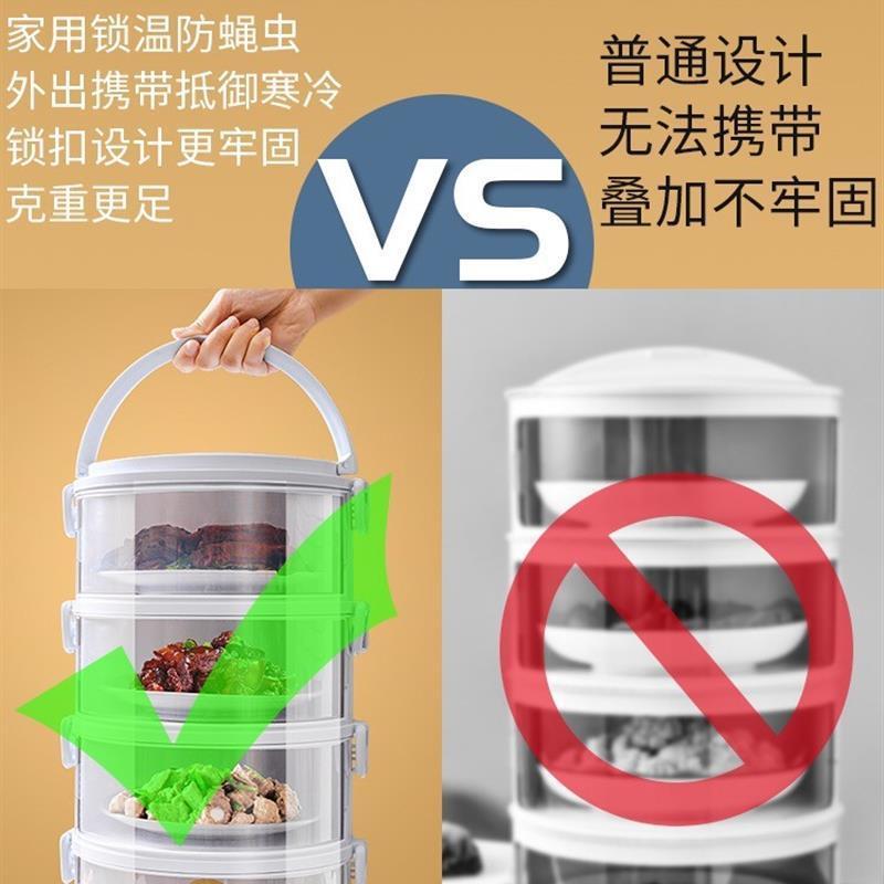 手提保温菜罩家用剩菜多层收纳架多功能厨房餐桌饭菜收纳盒神器 收纳整理 餐桌罩 原图主图