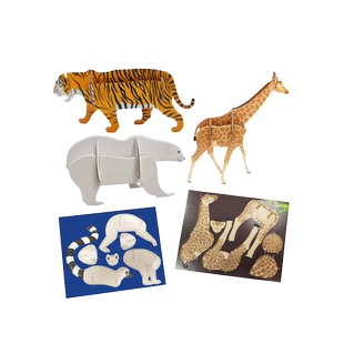 纸质定制3D立体异型动物拼图3 6岁卡通益智幼儿园趣味手工DIY游戏