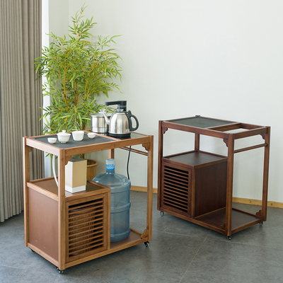 介璞移动小茶桌家用茶台纳福茶车烧水壶一体茶水柜带轮茶边几套装