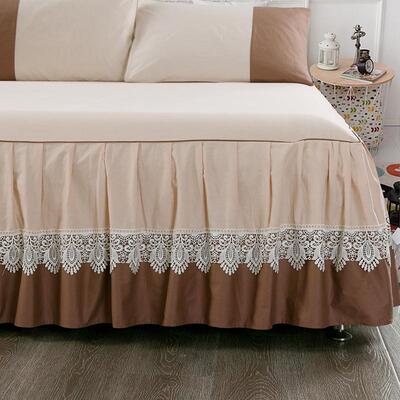 全棉床罩单件纯棉床裙防滑床套三件套简约欧式花边床单1.8m夏季薄