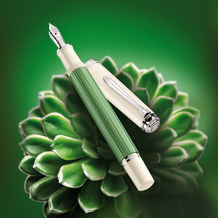 Souveran帝王M605Green Pelikan百利金年度特别版 White玉髓绿钢笔14K金尖活塞上墨收藏商务送礼 送礼佳品