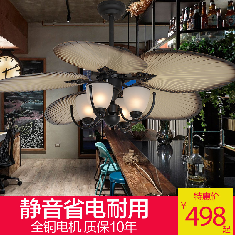 loft美式北欧吊扇灯复古电扇灯简约现代客厅餐厅风扇灯工业风吊灯